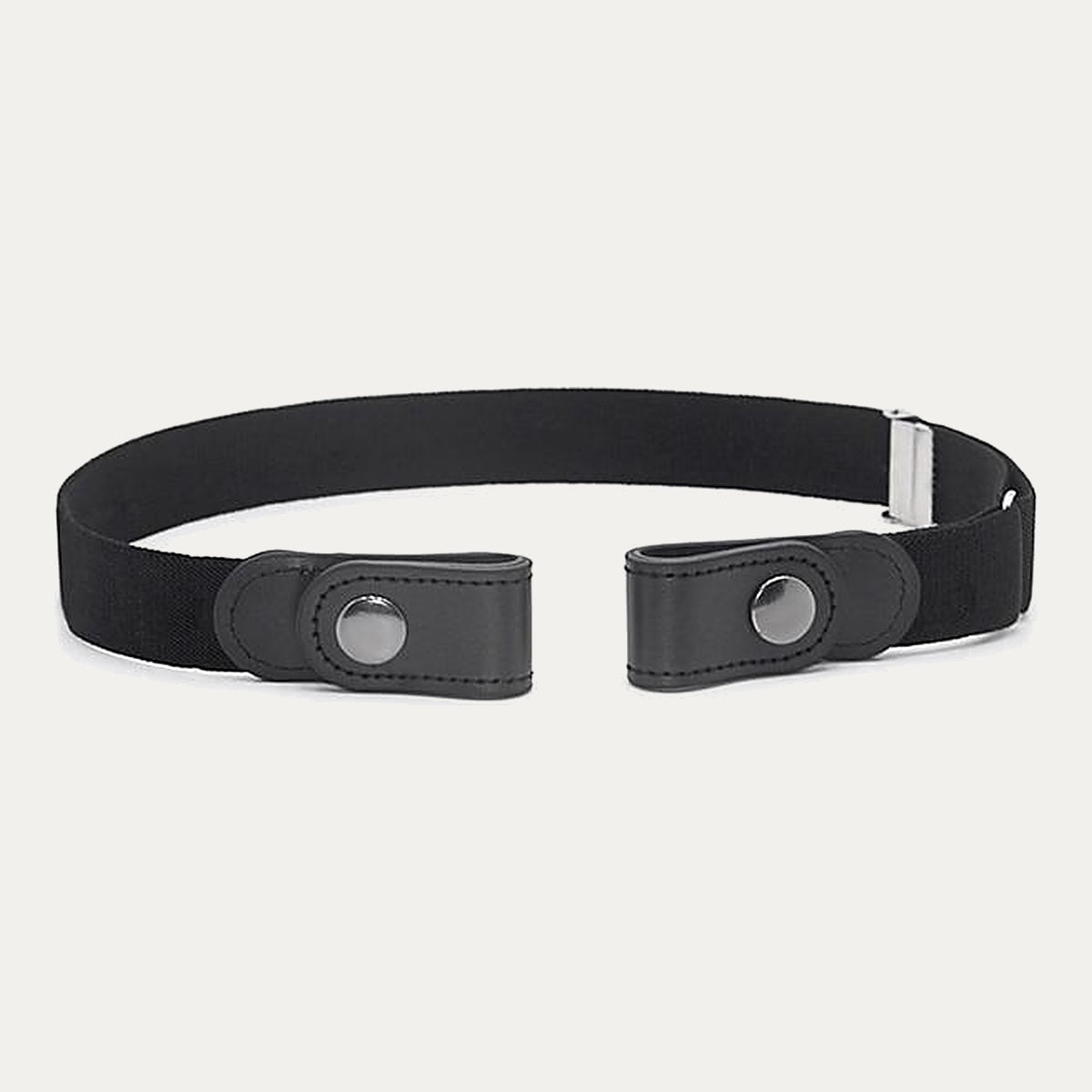 Buckle-Free Stretch Belt for Women - Flat Elastic Waist Belt with Snap Tabs, No Buckle Bulge