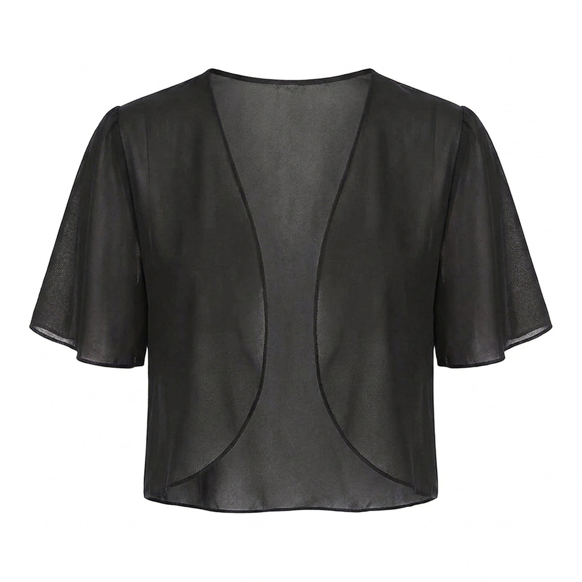 Women's Chiffon Cardigan – Sheer Short-Sleeve Bolero Shrug, Open Front Cropped Cardigan for Summer Dresses & Beach Cover-Ups