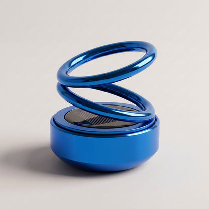 Solar Rotating Car Air Freshener - Double Ring Aromatherapy Diffuser for Car, Living Room, Bathroom