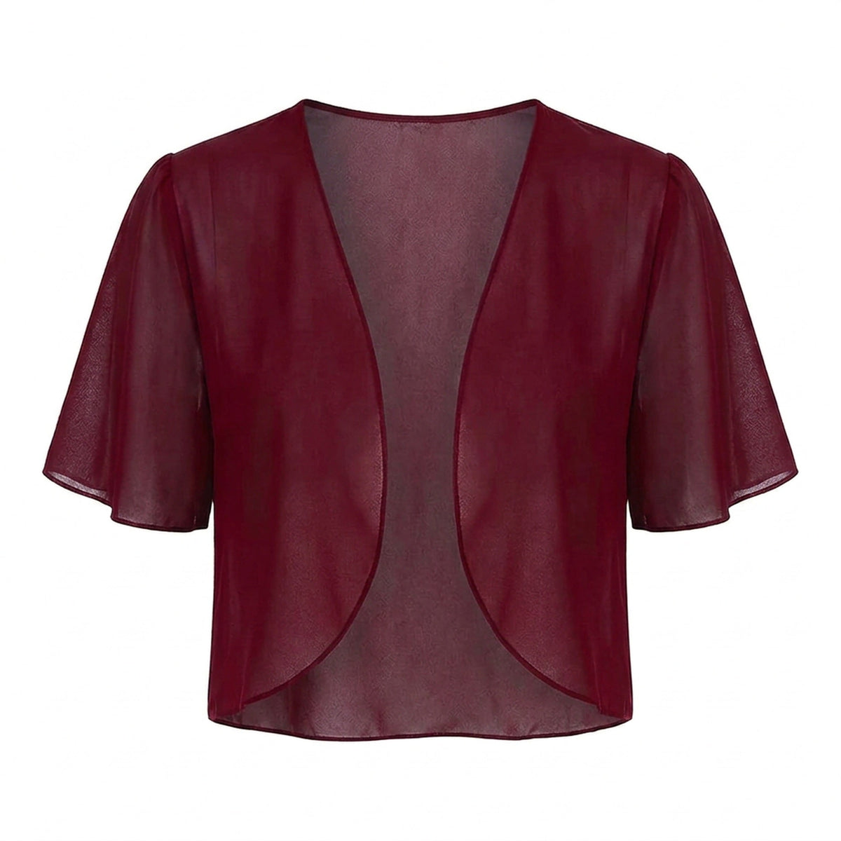 Women's Chiffon Cardigan – Sheer Short-Sleeve Bolero Shrug, Open Front Cropped Cardigan for Summer Dresses & Beach Cover-Ups