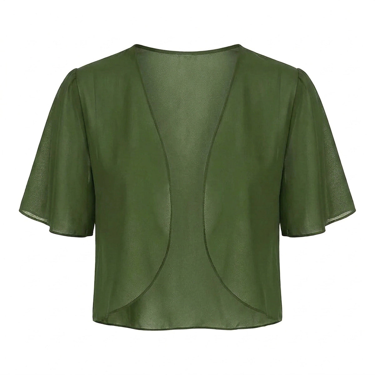 Women's Chiffon Cardigan – Sheer Short-Sleeve Bolero Shrug, Open Front Cropped Cardigan for Summer Dresses & Beach Cover-Ups