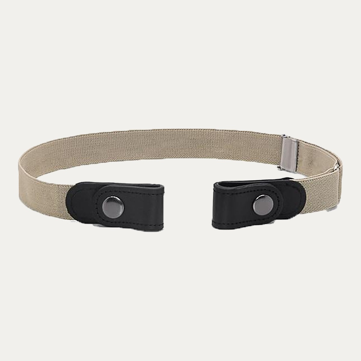 Buckle-Free Stretch Belt for Women - Flat Elastic Waist Belt with Snap Tabs, No Buckle Bulge