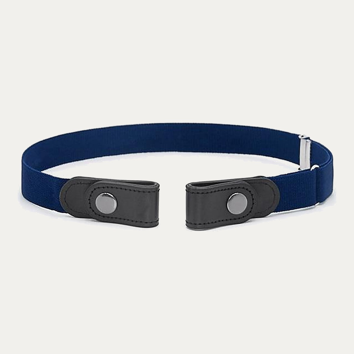 Buckle-Free Stretch Belt for Women - Flat Elastic Waist Belt with Snap Tabs, No Buckle Bulge
