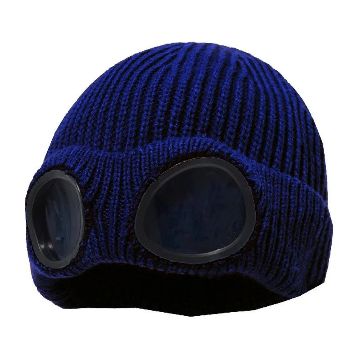 Warm Knitted Beanie With Goggle and Ear Protection – Insulated, Curled Edge, Perfect for Skiing and Winter Outdoor Adventures