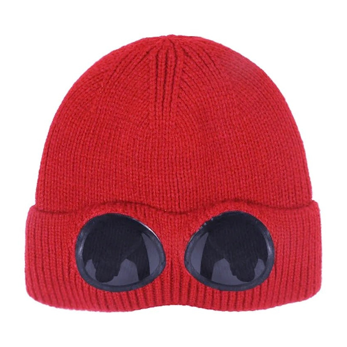 Warm Knitted Beanie With Goggle and Ear Protection – Insulated, Curled Edge, Perfect for Skiing and Winter Outdoor Adventures