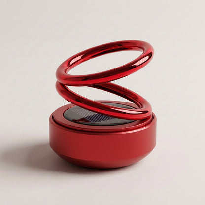 Solar Rotating Car Air Freshener - Double Ring Aromatherapy Diffuser for Car, Living Room, Bathroom