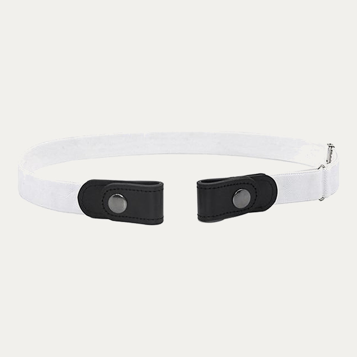 Buckle-Free Stretch Belt for Women - Flat Elastic Waist Belt with Snap Tabs, No Buckle Bulge