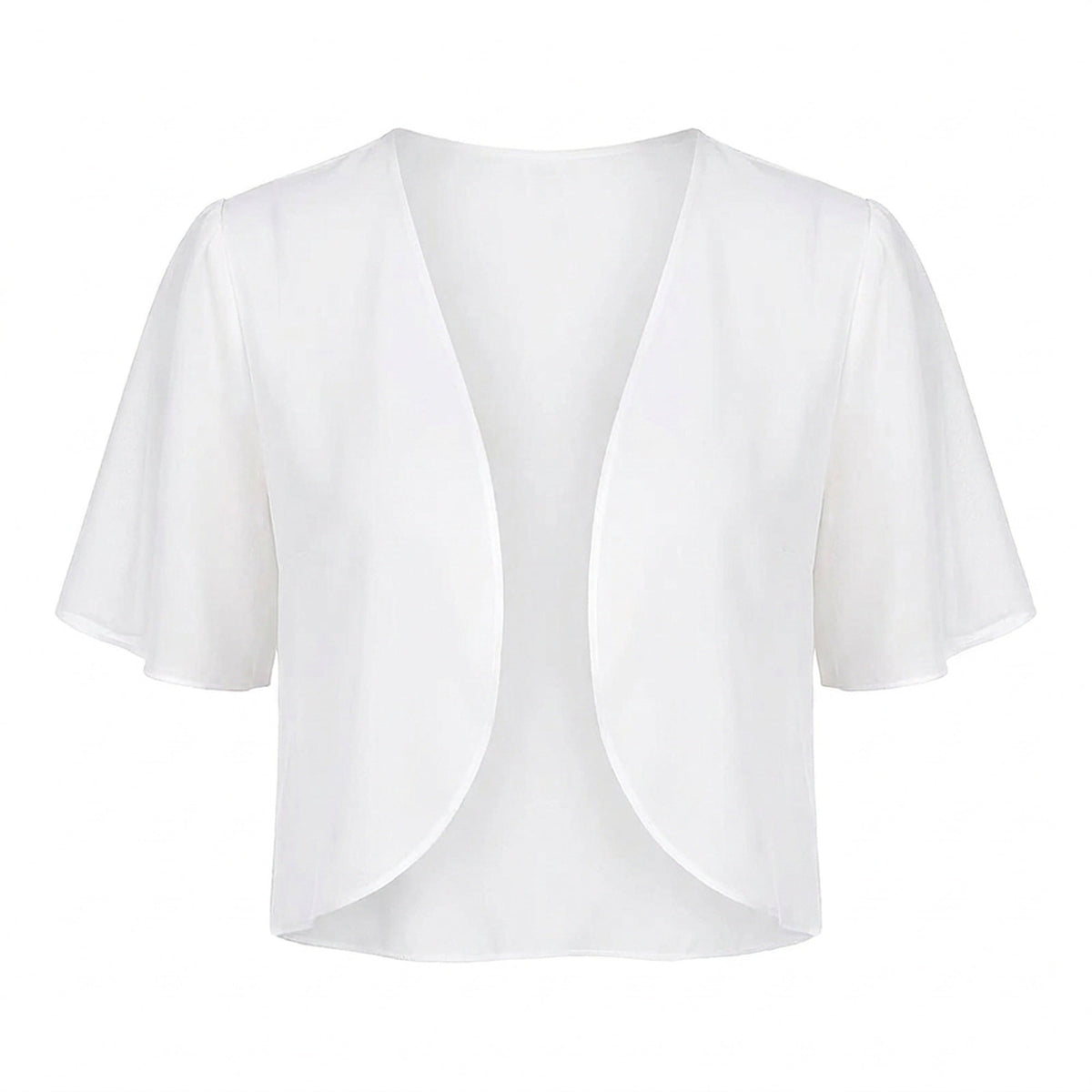 Women's Chiffon Cardigan – Sheer Short-Sleeve Bolero Shrug, Open Front Cropped Cardigan for Summer Dresses & Beach Cover-Ups
