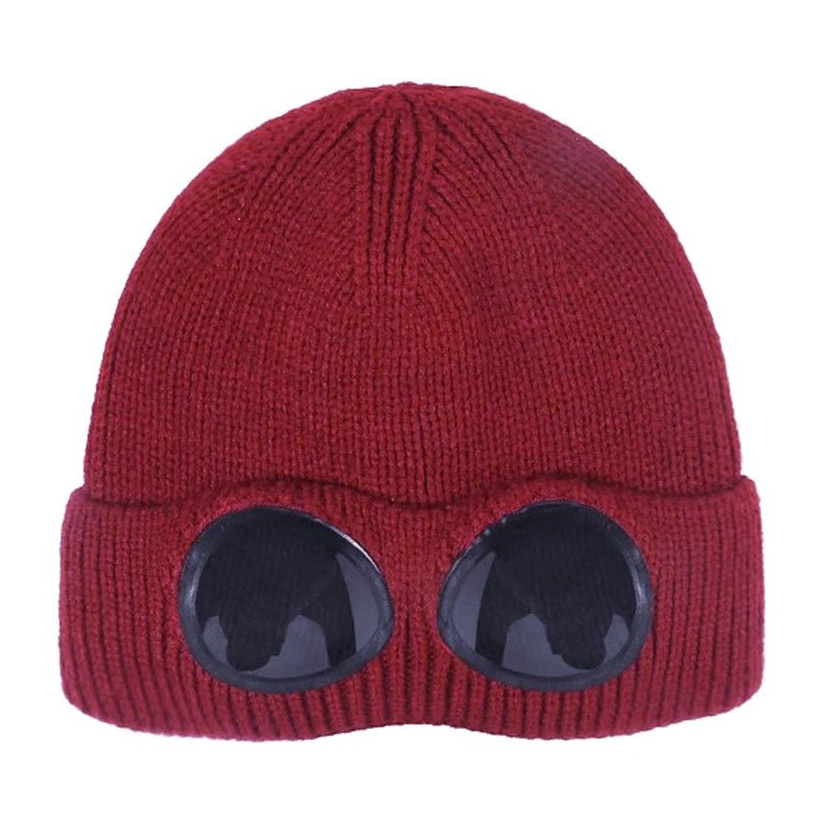 Warm Knitted Beanie With Goggle and Ear Protection – Insulated, Curled Edge, Perfect for Skiing and Winter Outdoor Adventures