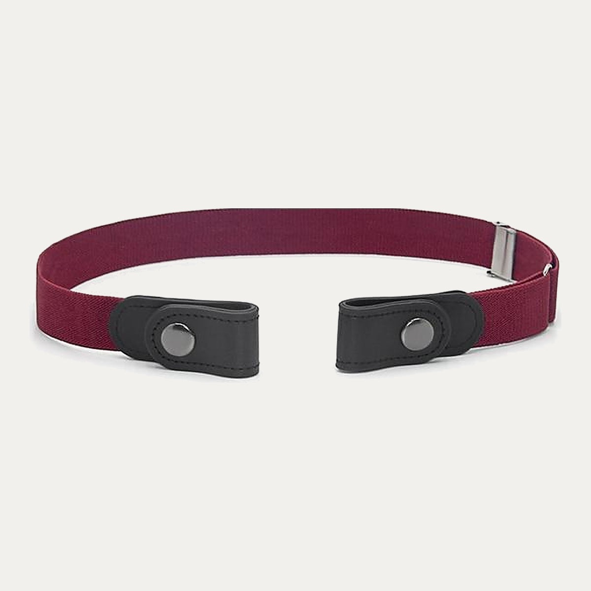 Buckle-Free Stretch Belt for Women - Flat Elastic Waist Belt with Snap Tabs, No Buckle Bulge