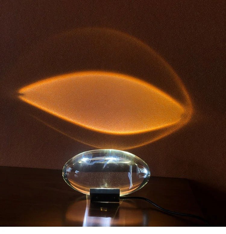 Table Lamp LED Crystal Eye - Small LED Table Lamp, Aura Night Light for Bedroom, Living Room, Party and Home Decor