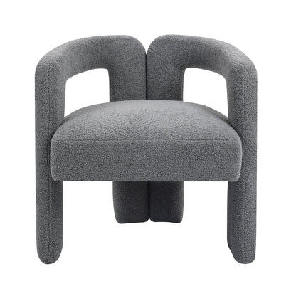 Teddy Fabric Modern Design Dining Chair, Open-Back, Modern Kitchen Armchair for Dining Room