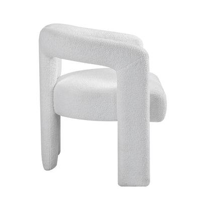 Teddy Fabric Modern Design Dining Chair, Open-Back, Modern Kitchen Armchair for Dining Room