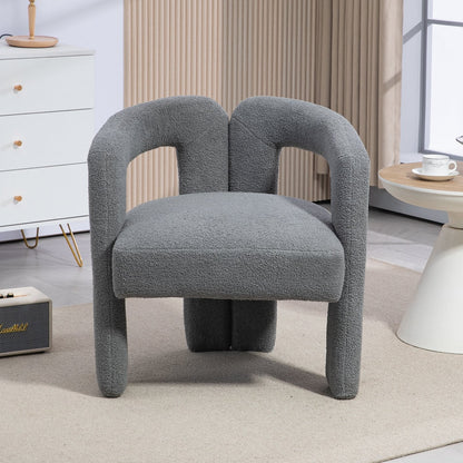 Teddy Fabric Modern Design Dining Chair, Open-Back, Modern Kitchen Armchair for Dining Room