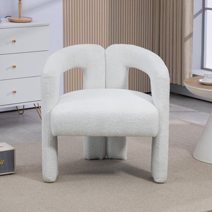 Teddy Fabric Modern Design Dining Chair, Open-Back, Modern Kitchen Armchair for Dining Room