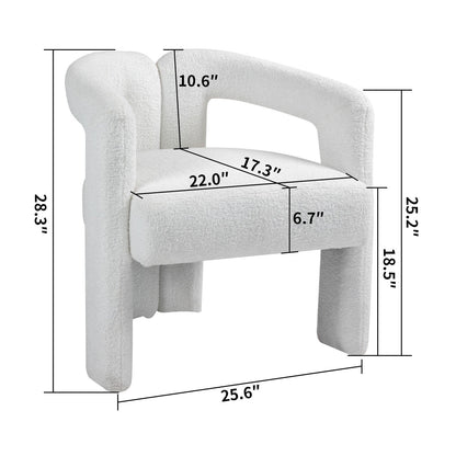 Teddy Fabric Modern Design Dining Chair, Open-Back, Modern Kitchen Armchair for Dining Room