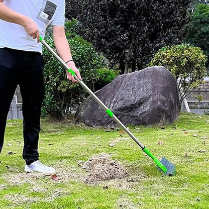 Thatch Rake - Efficient Steel Metal Lawn Grass Dethatching Rake with Stainless Steel Handle