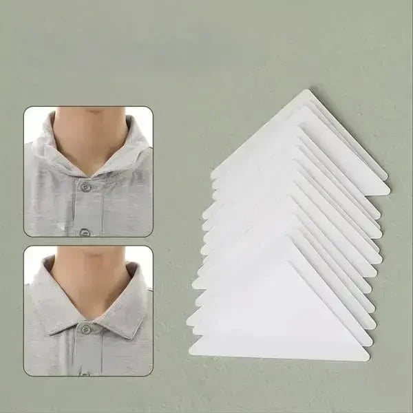 Thick PVC Triangle Shirt Collar Shaper – Anti-Warp, No-Curl Collar Extenders for a Perfectly Crisp Look