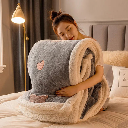 Thickened Winter Velvet Blanket – Ultra-Soft, Thick, and Cozy Throws for Adults, Perfect Sofa or Bed Cover