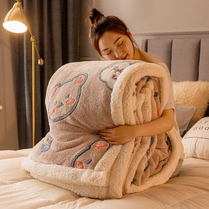 Thickened Winter Velvet Blanket – Ultra-Soft, Thick, and Cozy Throws for Adults, Perfect Sofa or Bed Cover