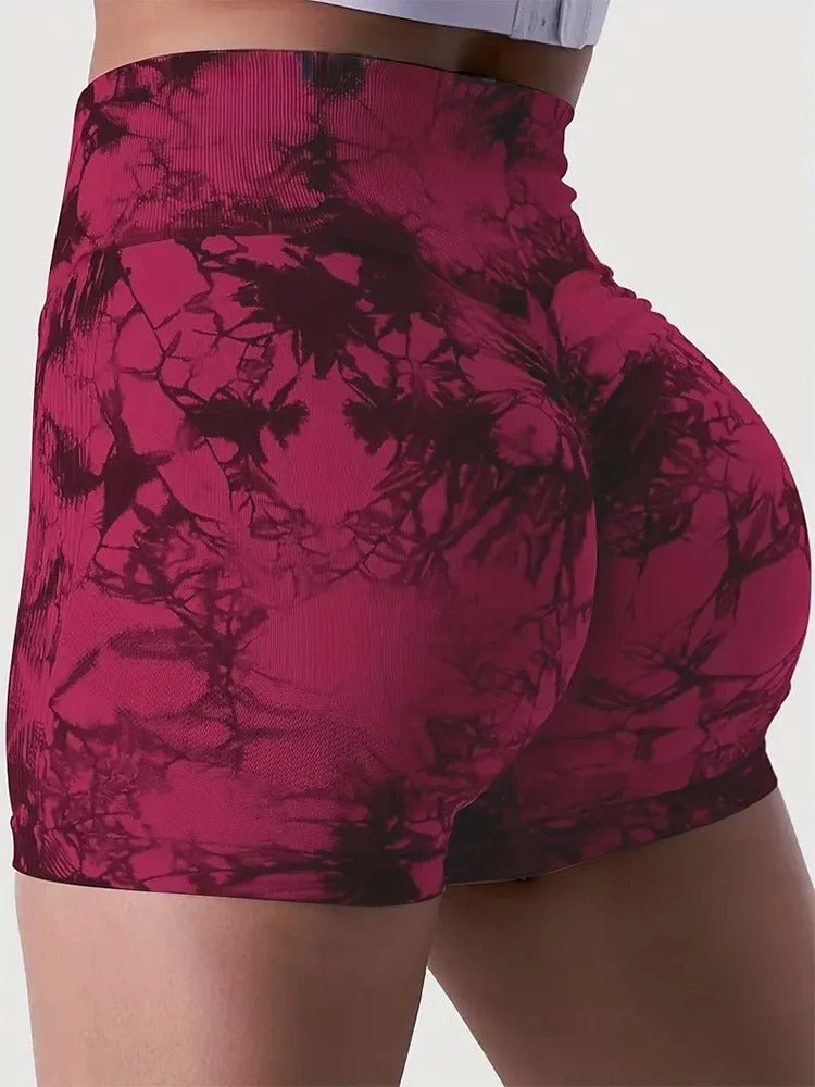 Tie Dye Shorts for Women - Scrunch Shorts Seamless High Waisted Contour Gym, Yoga, Workout Biker Shorts