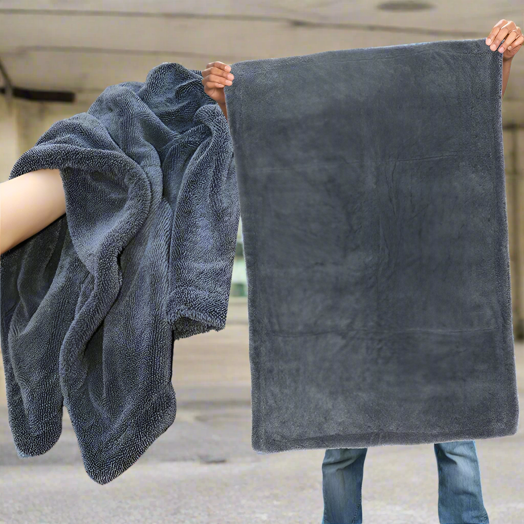 Double Sided Microfiber Car Drying Towel – 1500GSM Ultra-Absorbent Twisted Loop Design Towel, Streak-Free Wash Companion