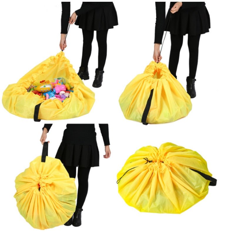 Toy Storage Bag - Portable Children Toy Cushion Storage Bag and Play Mats, Kids Canvas Bag