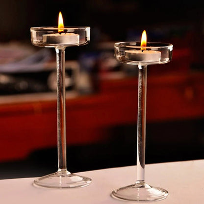 Transparent Crystal Glass Candle Holders – Perfect for Weddings & Luxe Decor