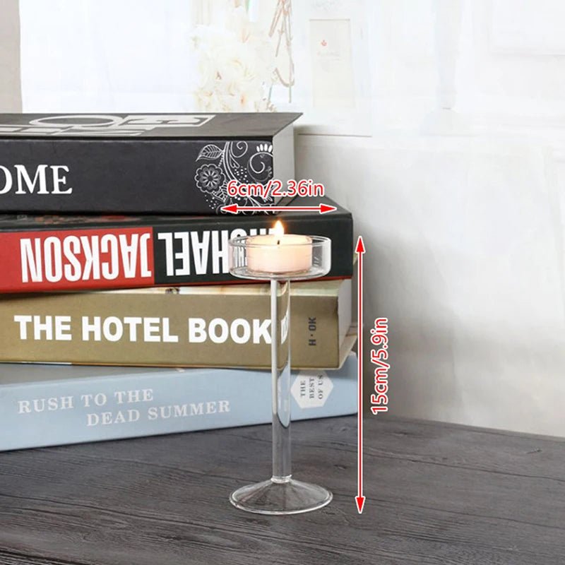 Transparent Crystal Glass Candle Holders – Perfect for Weddings & Luxe Decor