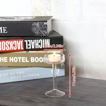 Transparent Crystal Glass Candle Holders – Perfect for Weddings & Luxe Decor
