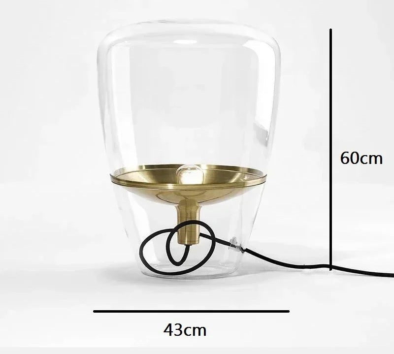 Nordic Glass Lampshade Table Lamp – Modern Creative Desk Lighting for Bedroom, Office, or Living Room, Stylish Bedside Lamp with Soft Glow for Home Decor