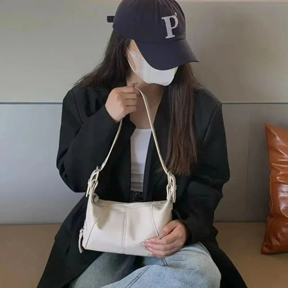 Trendy Underarm Shoulder Bag – Stylish PU Leather Baguette Handbag