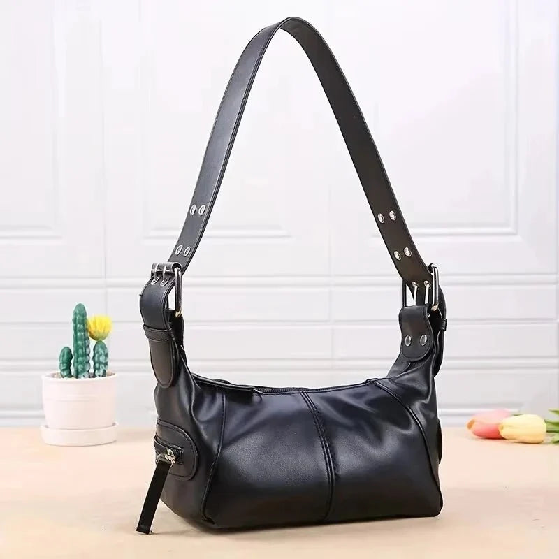 Trendy Underarm Shoulder Bag – Stylish PU Leather Baguette Handbag