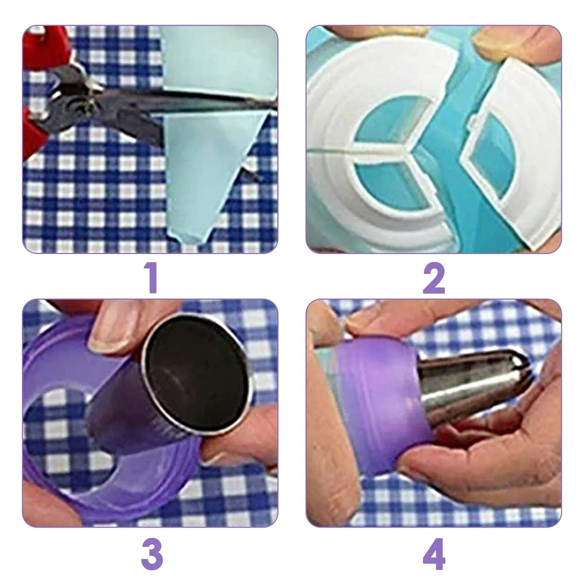 Tri-Color Piping Bag Coupler - 3-Chamber Icing Swirl Converter for Cakes and Cupcakes