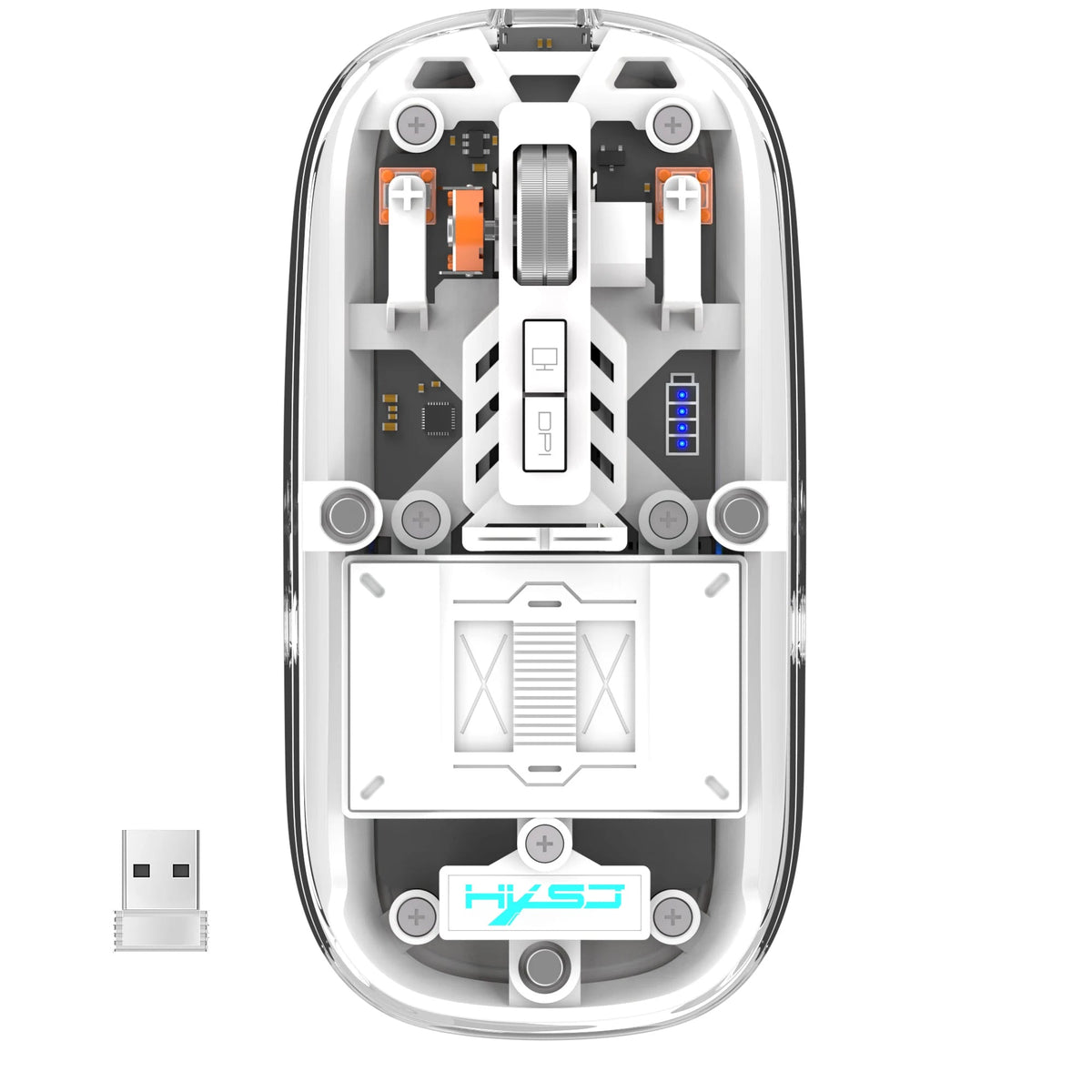 Tri-Mode Bluetooth Transparent Gaming Mouse – RGB Wireless Rechargeable Mouse with 2.4G & Dual Bluetooth for PC and Laptop