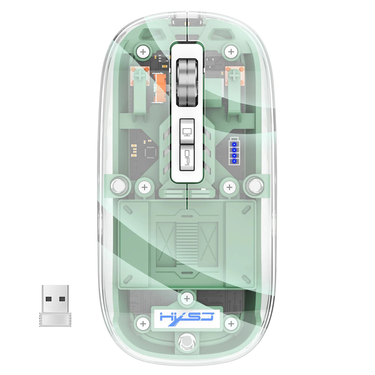 Tri-Mode Bluetooth Transparent Gaming Mouse – RGB Wireless Rechargeable Mouse with 2.4G & Dual Bluetooth for PC and Laptop