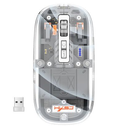 Tri-Mode Bluetooth Transparent Gaming Mouse – RGB Wireless Rechargeable Mouse with 2.4G & Dual Bluetooth for PC and Laptop
