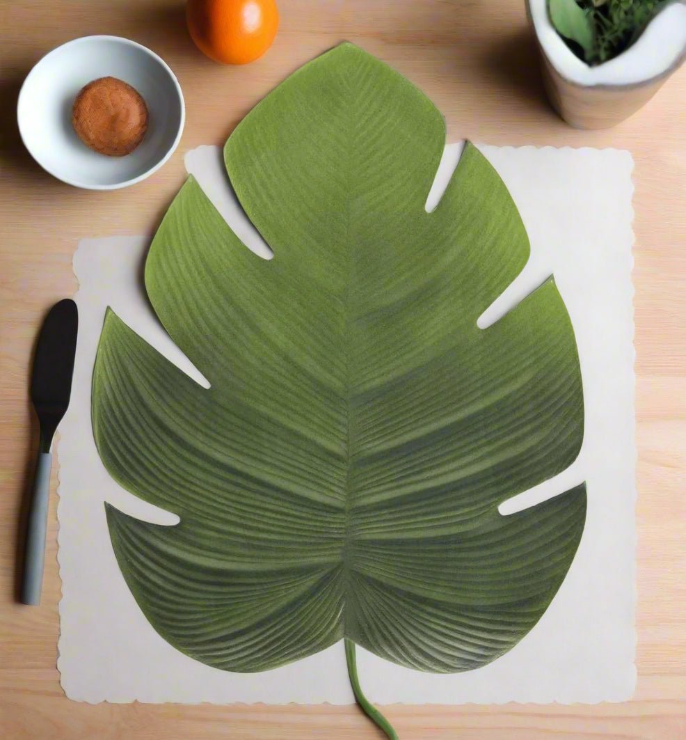 Tropical Monstera Leaf Placemats – Stylish Non-Slip Heat-Resistant Placemats for Chic Table & Kitchen Décor