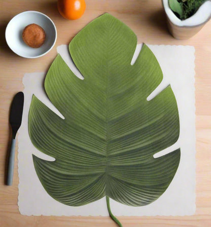 Tropical Monstera Leaf Placemats – Stylish Non-Slip Heat-Resistant Placemats for Chic Table & Kitchen Décor