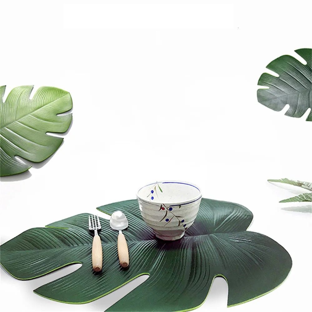 Tropical Monstera Leaf Placemats – Stylish Non-Slip Heat-Resistant Placemats for Chic Table & Kitchen Décor