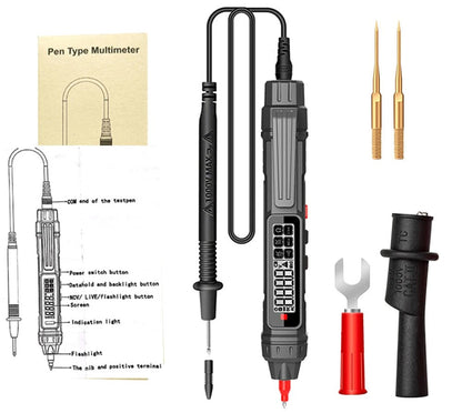 Smart Digital Multimeter Pen - Non-Contact Voltage Tester with 6000 Counts & Auto Range