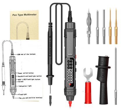 Smart Digital Multimeter Pen - Non-Contact Voltage Tester with 6000 Counts & Auto Range
