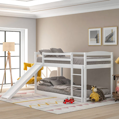 Twin Bunk Bed with Convertible Slide and Ladder