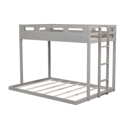 Twin over Full Bunk Bed with Built-in Ladder