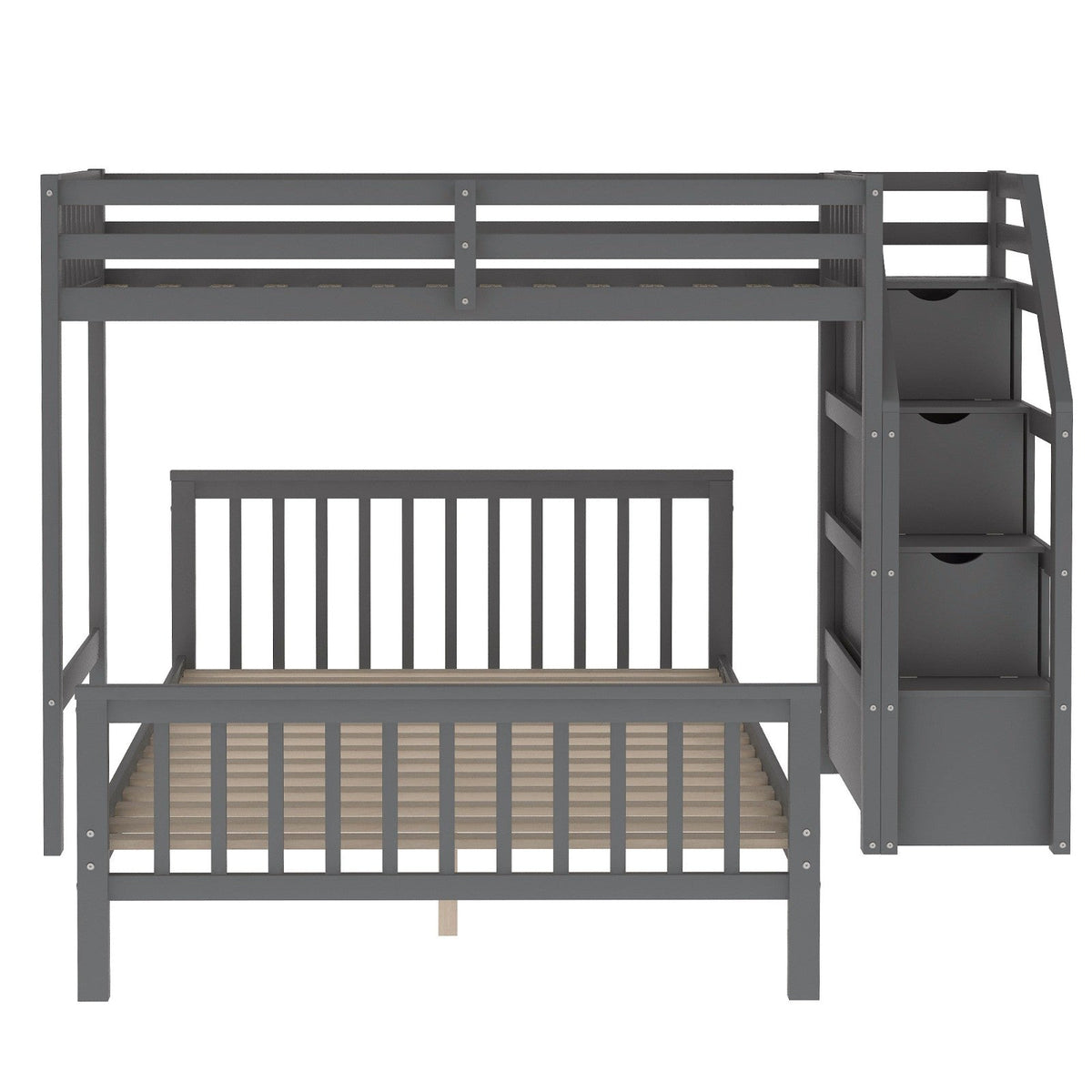 Twin over Full Loft Bed with Staircase