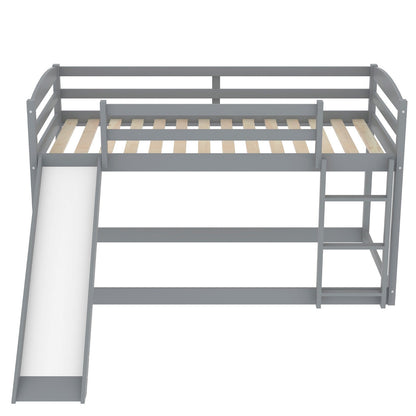 Twin over Twin Bunk Bed with Convertible Slide and Ladder