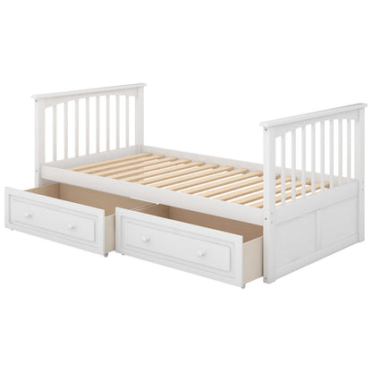 Twin over Twin Bunk Bed with Drawers Convertible Beds