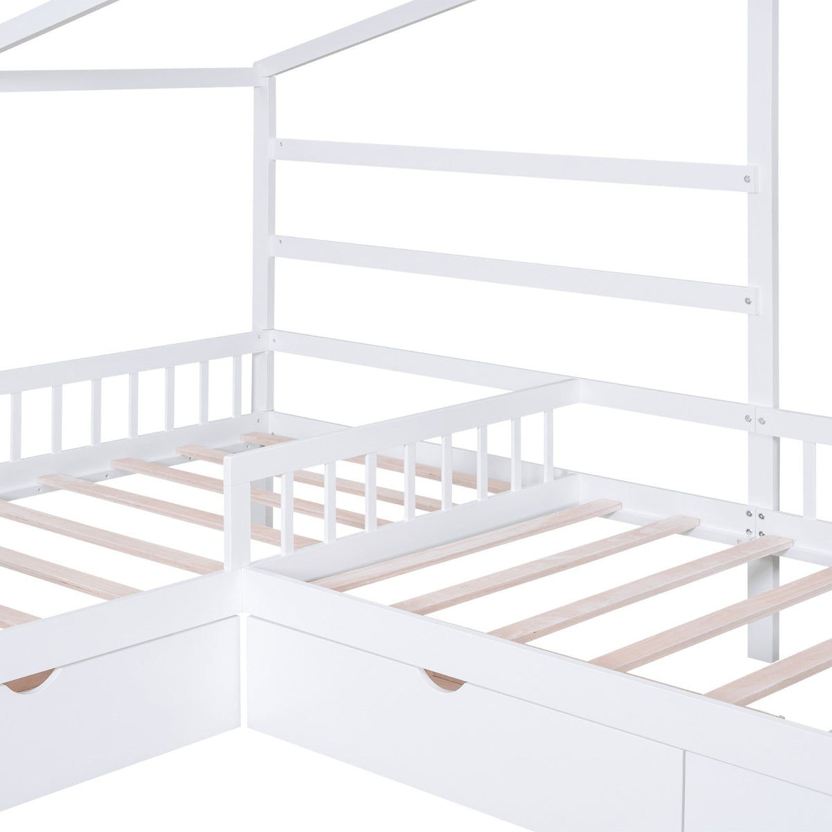 Twin Size House Platform Bed with Three Storage Drawers