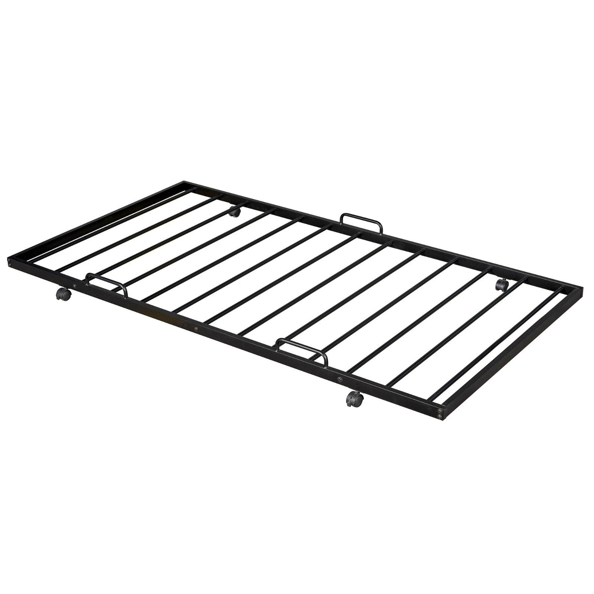 Twin Size Metal House Shape Platform Bed with Trundle