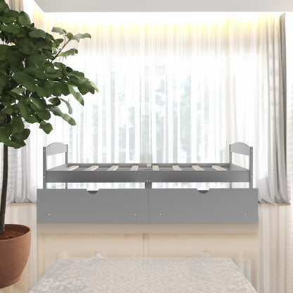 Twin Size Platform Bed, with Two Drawers